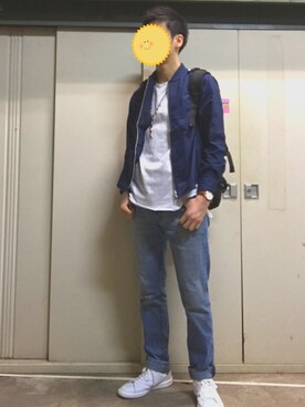 「ブレスレット」｜「アイテム（ミリタリージャケット）」を使った、こてつさん（メンズ・179cm）の春コーディネート