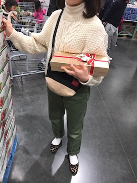 「ハイネックトップス」｜r i k a k oさん（レディース・158cm）の冬コーディネート