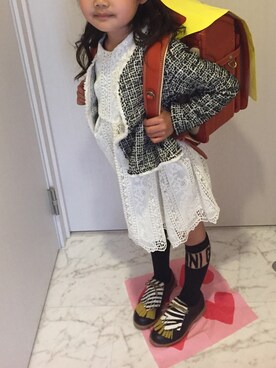 「娘」｜「アイテム（ジャケット/アウター）」を使った、ryo♡さん（キッズ・110cm）の春コーディネート