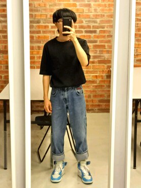 「Champion（チャンピオン）のアイテム（ヘアアクセサリー）」を使った、Vvei Yeoさん（メンズ・163cm）の春コーディネート