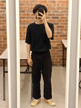 「Champion（チャンピオン）のアイテム（ヘアアクセサリー）」を使った、Vvei Yeoさん（メンズ・163cm）の春コーディネート