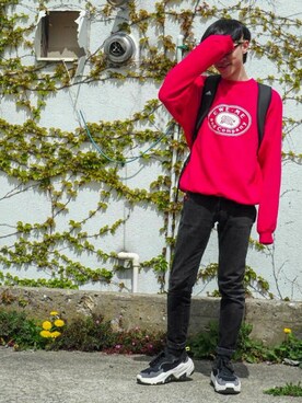 「SPINNS(スピンズ)のアイテム(ヘアバンド)」を使った、Vvei Yeoさん(メンズ・163cm)の春コーディネート