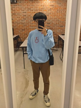 「WEGO（ウィゴー）のアイテム（ヘアバンド）」を使った、Vvei Yeoさん（メンズ・163cm）の春コーディネート