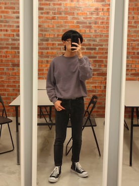 「Champion（チャンピオン）のアイテム（ヘアアクセサリー）」を使った、Vvei Yeoさん（メンズ・163cm）の夏コーディネート