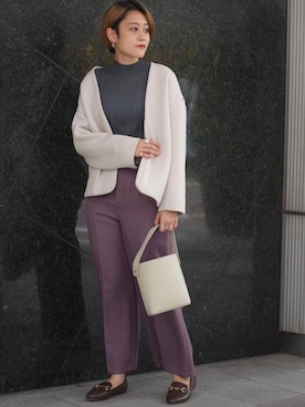 「くすみカラー」｜Yamaさん（レディース・160cm）の秋コーディネート