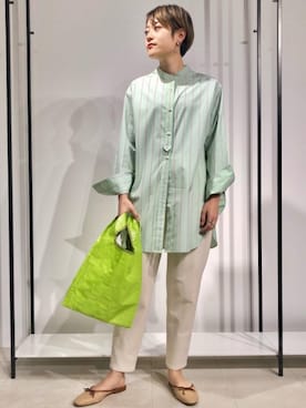 「green label relaxing（グリーンレーベルリラクシング）のアイテム（その他パンツ）」を使った、Yamaさん（レディース・160cm）の冬コーディネート