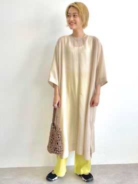 「アイテム（パンツ、イエロー系）」を使った、Yamaさん（レディース・160cm）の春コーディネート