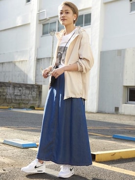 「green label relaxing（グリーンレーベルリラクシング）のアイテム（その他アウター）」を使った、Yamaさん（レディース・160cm）の春コーディネート