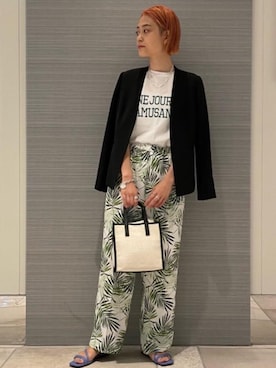 「green label relaxing（グリーンレーベルリラクシング）のアイテム（その他アウター）」を使った、Yamaさん（レディース・160cm）の夏コーディネート