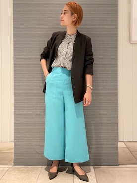 「green label relaxing（グリーンレーベルリラクシング）のアイテム（その他アウター）」を使った、Yamaさん（レディース・160cm）の夏コーディネート