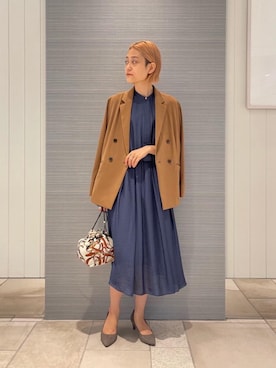 「ビジネス」｜「アイテム（ワンピース/ドレス）」を使った、Yamaさん（レディース・160cm）の夏コーディネート
