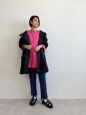 「Tシャツ/カットソー」｜「アイテム（その他アウター）」を使った、Yamaさん（レディース・160cm）の冬コーディネート