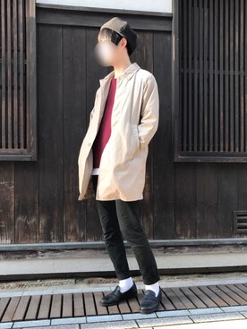 「BEAMS（ビームス）のアイテム（トレンチコート）」を使った、suuさん（メンズ・179cm）の秋コーディネート
