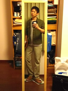 「LE JUN（ルジュン）のアイテム（ブルゾン）」を使った、Katzさん（メンズ・178cm）の春コーディネート