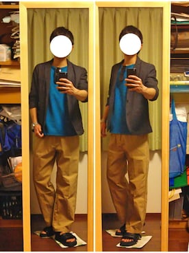 「GAP（ギャップ）のアイテム（テーラードジャケット）」を使った、Katzさん（メンズ・178cm）の春コーディネート