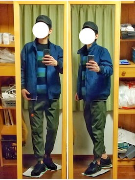 「HOOK（フック）のアイテム（ニット/セーター）」を使った、Katzさん（メンズ・179cm）の秋コーディネート