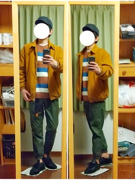 「HOOK（フック）のアイテム（ニット/セーター）」を使った、Katzさん（メンズ・179cm）の秋コーディネート