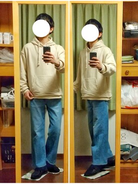 「shiki tokyo（シキトウキョウ）のアイテム（パーカー）」を使った、Katzさん（メンズ・179cm）の春コーディネート