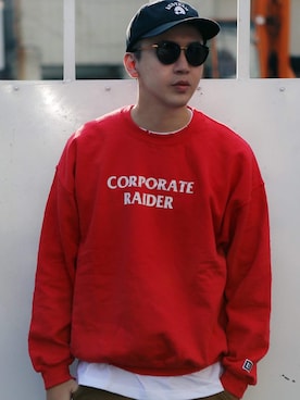 「AES（エーイーエス）のアイテム（帽子）」を使った、Ryan さん（メンズ・185cm）の秋コーディネート