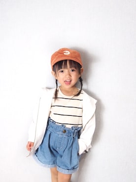 「RADCHAP（ラッドチャップ）のアイテム（パーカー）」を使った、hisuiさん（キッズ・90cm）の春コーディネート