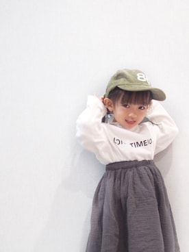 「アイテム（スカート）」を使った、hisuiさん（キッズ・90cm）の春コーディネート