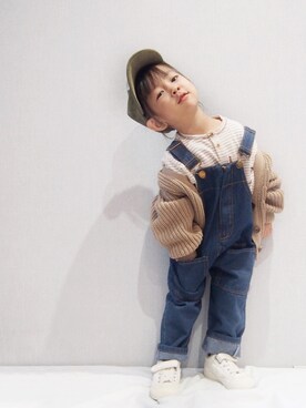 「平成最後のWEARISTAセンバツ」｜「アイテム（オールインワン・サロペット）」を使った、hisuiさん（キッズ・90cm）の春コーディネート