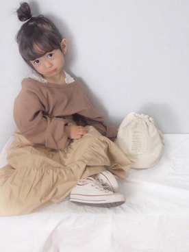 「アイテム（スカート）」を使った、hisuiさん（キッズ・90cm）の春コーディネート