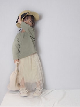 「アイテム（スカート）」を使った、hisuiさん（キッズ・90cm）の春コーディネート