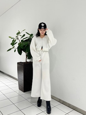 「SPIRALGIRL（スパイラルガール）のアイテム（スウェットパンツ）」を使った、HARUKAさん（レディース・162cm）の春コーディネート