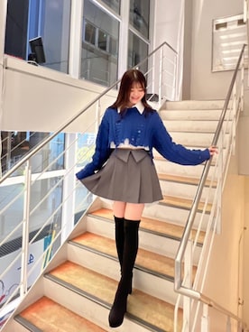 「シャツ 」｜「アイテム（ブーツ）」を使った、HARUKAさん（レディース・162cm）の夏コーディネート
