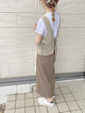 「chocomee（チョコミー）のアイテム（トートバッグ）」を使った、moon  ☽･:* さん（レディース・149cm）の夏コーディネート