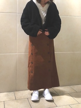 「Green　Parks（グリーンパークス）のアイテム（スカート）」を使った、noo ☺︎さん（レディース・158cm）の冬コーディネート