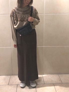 「リブスカート」｜noo ☺︎さん（レディース・158cm）の冬コーディネート