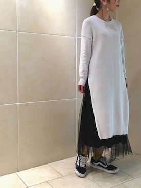 「スリットワンピース」｜noo ☺︎さん（レディース・158cm）の冬コーディネート