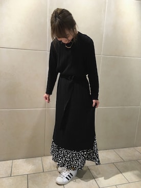 「Green　Parks（グリーンパークス）のアイテム（スカート）」を使った、noo ☺︎さん（レディース・158cm）の冬コーディネート