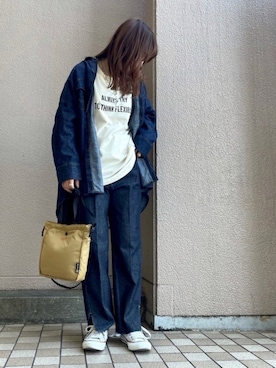 「Green　Parks（グリーンパークス）のアイテム（その他パンツ）」を使った、noo ☺︎さん（レディース・158cm）の冬コーディネート