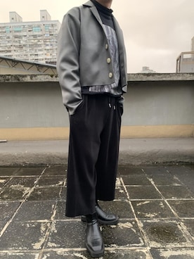 「デザイントップス」｜「アイテム（ブルゾン）」を使った、けんとさん（メンズ・172cm）の春コーディネート