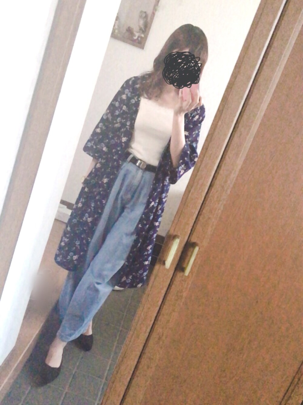 「Heatherのスリングバックパンプス 741850（パンプス、ブラック系）」を使った、r   さん（レディース・165cm）の春コーディネートの1枚目の写真