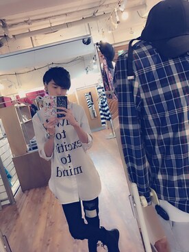 「アイテム（イヤリング（片耳用）、ホワイト系）」を使った、ぱおぱおさん（メンズ・167cm）の春コーディネート