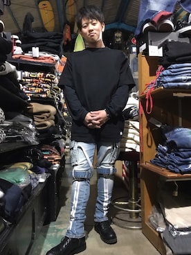 「STAMPD（スタンプド）のアイテム」を使った、amedreさん（メンズ・170cm）の冬コーディネート