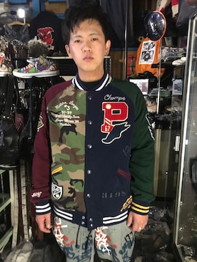 「STAMPD（スタンプド）のアイテム」を使った、amedreさん（メンズ・170cm）の冬コーディネート