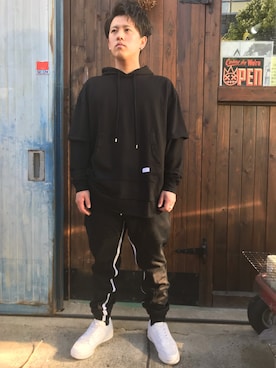 「STAMPD（スタンプド）のアイテム」を使った、amedreさん（メンズ・171cm）の冬コーディネート