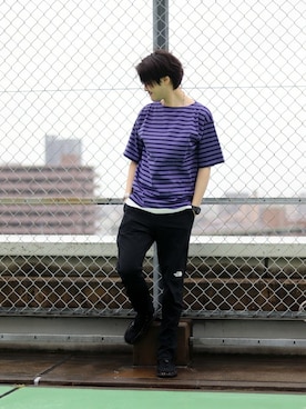 「THE NORTH FACE（ザノースフェイス）のアイテム（その他パンツ）」を使った、ARAさん（メンズ・175cm）の春コーディネート