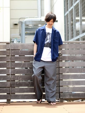 「Cal Top（キャルトップ）のアイテム」を使った、ARAさん（メンズ・175cm）の夏コーディネート