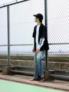 「PLAYBOY（プレイボーイ）のアイテム」を使った、ARAさん（メンズ・175cm）の夏コーディネート