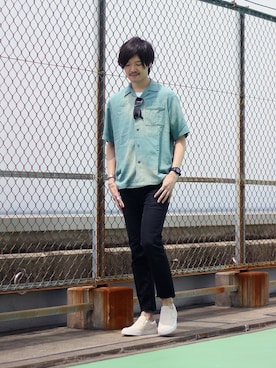 「nike sb 」｜「アイテム（スリッポン）」を使った、ARAさん（メンズ・175cm）の夏コーディネート