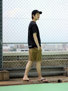 「THRASHER（スラッシャー）のアイテム（帽子）」を使った、ARAさん（メンズ・175cm）の夏コーディネート