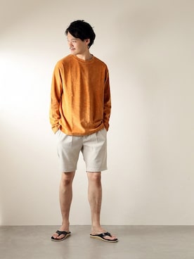 「ISLAND SLIPPER（アイランドスリッパ）のアイテム」を使った、ARAさん（メンズ・175cm）の夏コーディネート