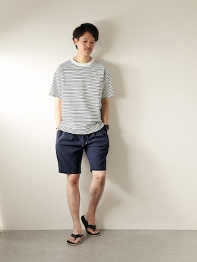 「ISLAND SLIPPER（アイランドスリッパ）のアイテム」を使った、ARAさん（メンズ・175cm）の夏コーディネート