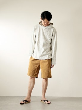 「ISLAND SLIPPER（アイランドスリッパ）のアイテム」を使った、ARAさん（メンズ・175cm）の夏コーディネート